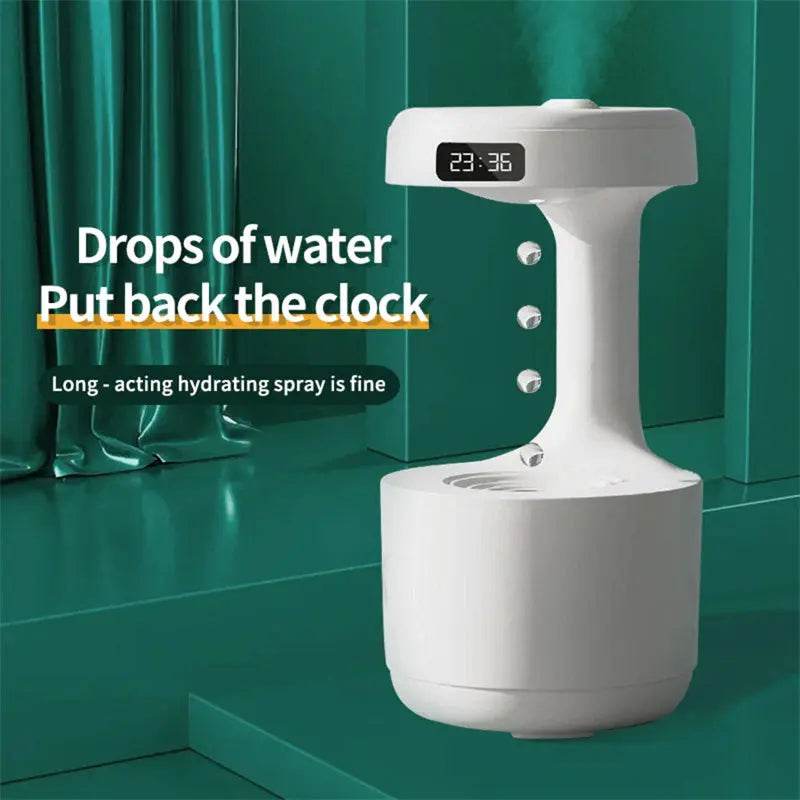 Bedroom Anti-Gravity Humidifier With Clock Water Drop Backflow Aroma Diffuser Dry Nose Large Capacity Office Bedroom Mute Heavy Fog Household Sprayer US - ProTrendyz