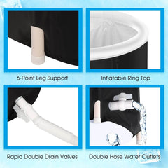 Recovery Ice Tub Foldable Bathtub Outdoor Portable Cold Water Therapy Tub Fitness Rehab Ice Tub For Athletes Long Lasting Insulated Ice Tub, Spa Soaking Bucket US - ProTrendyz