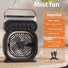 3 In 1 Portable Air Conditioner Evaporative Air Cooler LED Night Lights 3 Speeds Humidifier Fan For Home Office - ProTrendyz