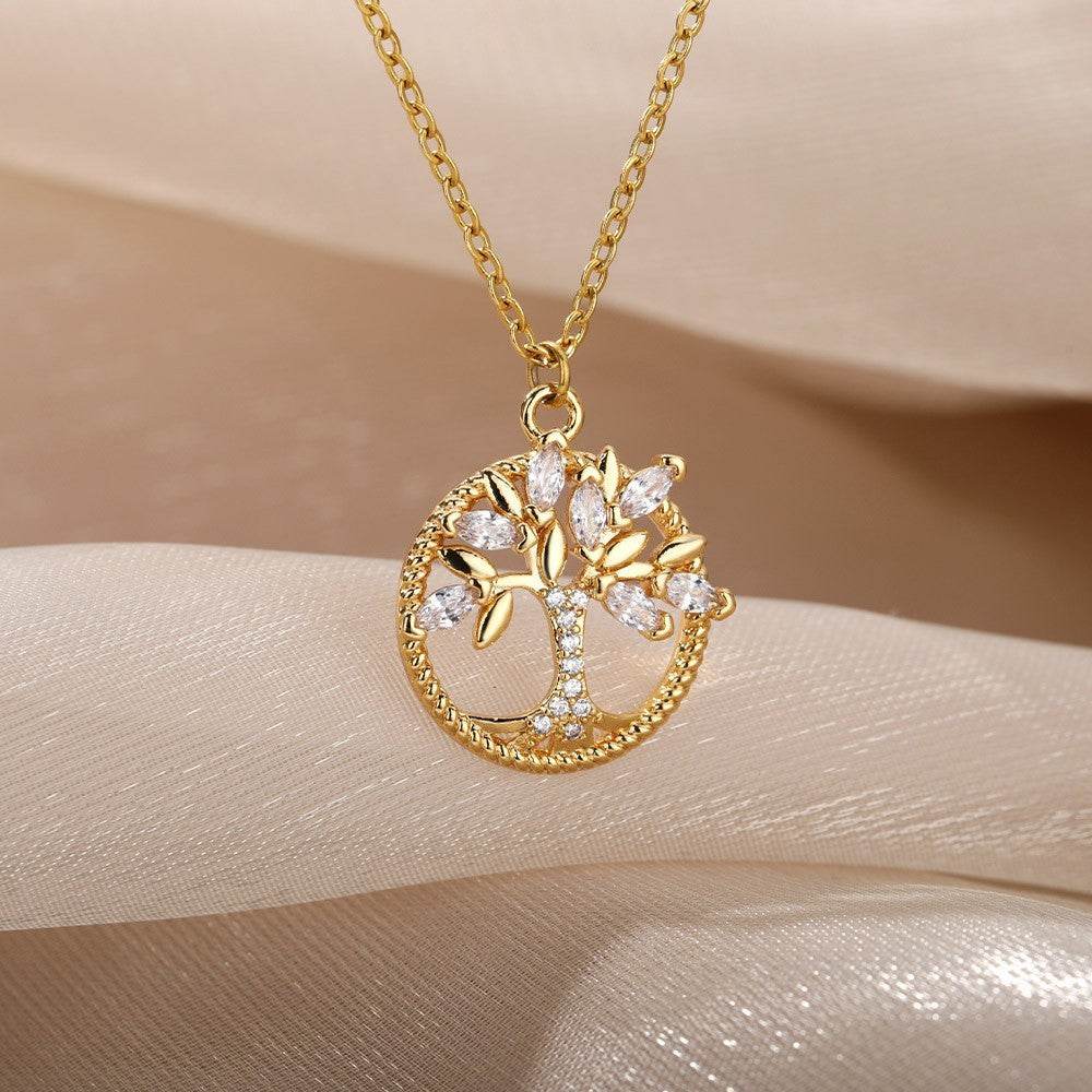 Hollow Tree Of Life Necklace Jewelry Pendant Female 18K - ProTrendyz