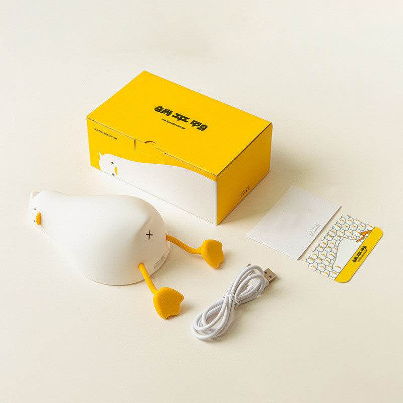 Lie Flat Duck Silicone Night Light Children's Bedside Table Lamp LED Smart With Sleep Night Light Pat Dimming Atmosphere Table Lamp Gift - ProTrendyz