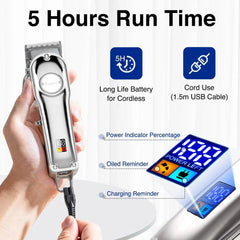 Men Hair Trimmer 3 in 1 IPX7 Waterproof Beard Trimmer Grooming Kit Cordless Hair Clipper for Women & Children LED Display USB Rechargeable US - ProTrendyz