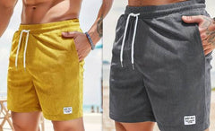 Lace-up Drawstring Shorts Summer Corduroy Sports Short Pants Mens Clothing - ProTrendyz