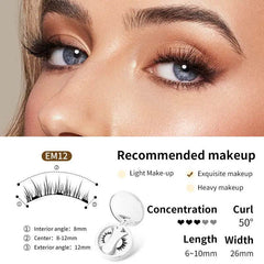 Magnetic False Eyelashes Integrated Storage Box Glue-free Magnet False Eyelashes Natural Makeup Tools With Applicater - ProTrendyz