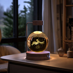 Crystal Ball Cosmic Dinosaur Indoor Night Light USB Power Warm Bedside Light Birthday Gift Night Lamp ProTrendyz