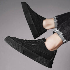 Casual Board Flat Shoes Men Breathable Thick-soled Lace-up Sneakers For Walking Running - ProTrendyz