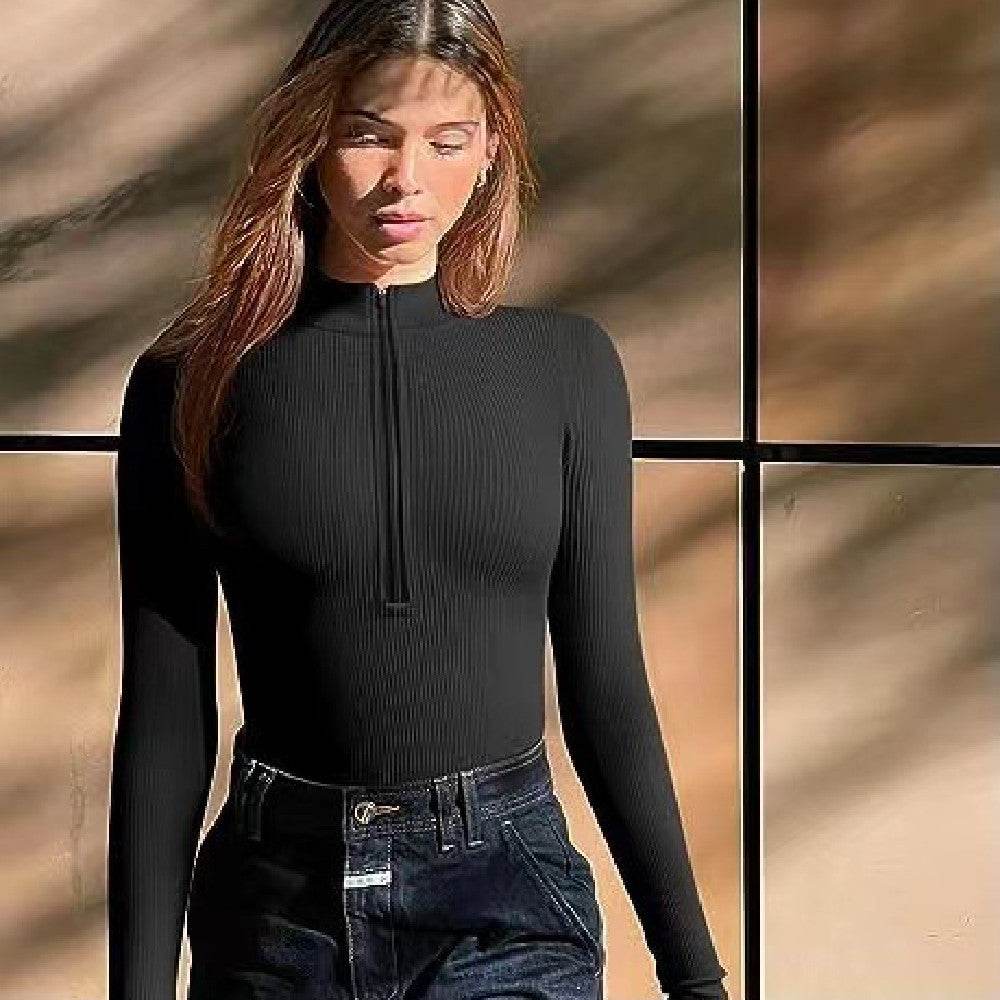 Fashion Long Sleeve Zipper Jumpsuit Seamless Slimming Shapewear For Women Romper - ProTrendyz