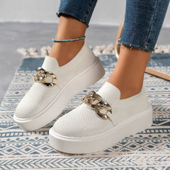 Chain Flats Shoes Women Breathable Mesh Shoes - ProTrendyz