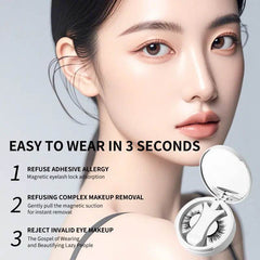 Magnetic False Eyelashes Integrated Storage Box Glue-free Magnet False Eyelashes Natural Makeup Tools With Applicater - ProTrendyz