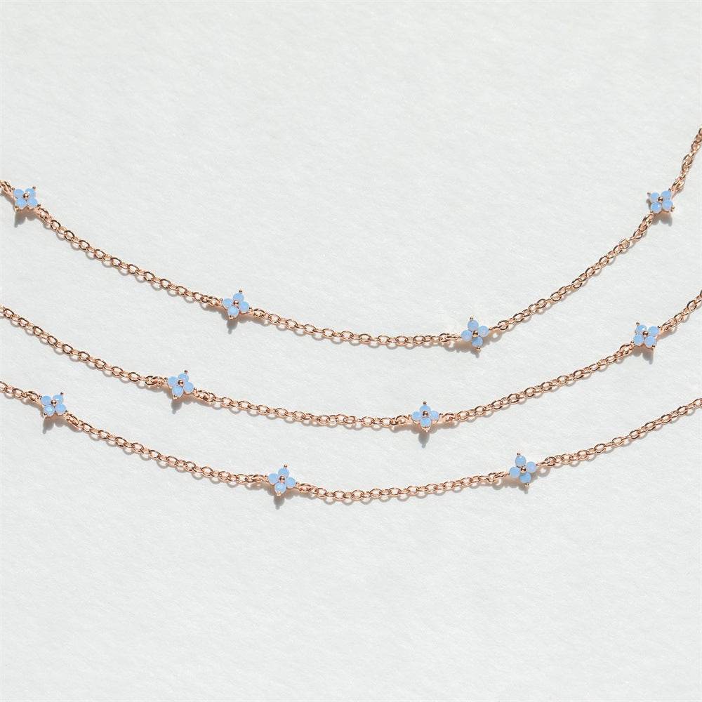 Ins Style Fashion Blue Flower Necklace Vacation Beach Travel Spring Summer Jewelry - ProTrendyz