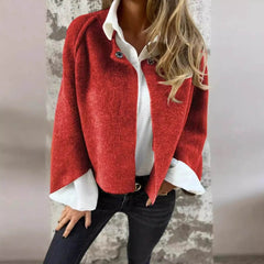 Women's Batwing Sleeve Cardigan Autumn And Winter Loose Short Cashmere Long Sleeve Coat - ProTrendyz