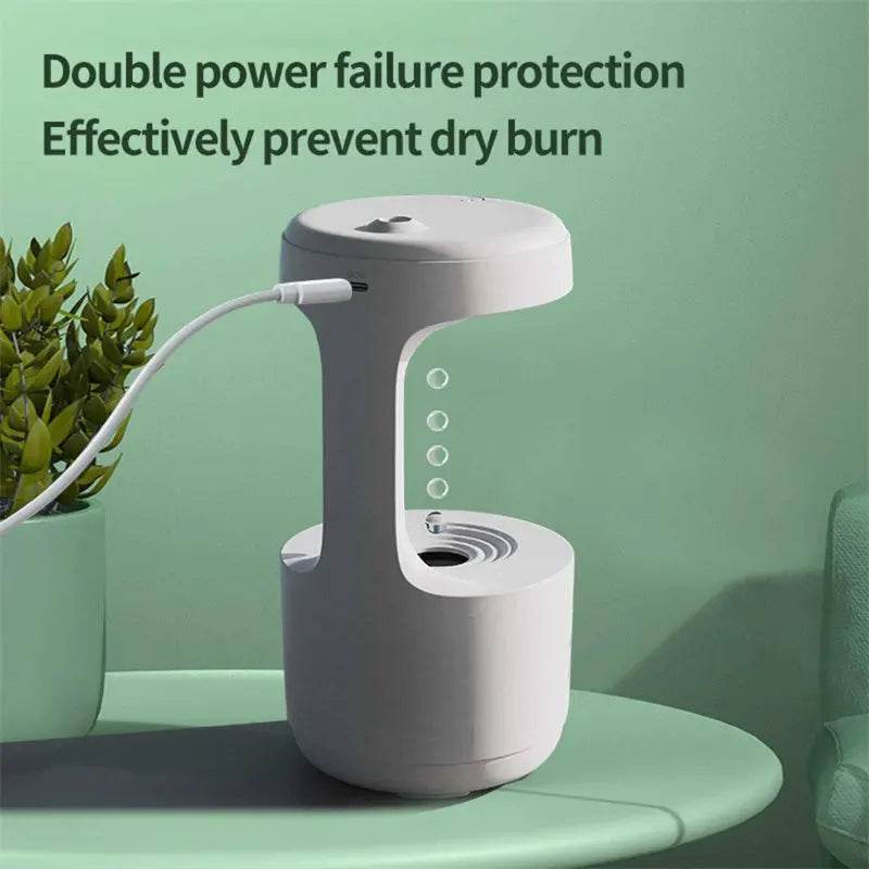 Bedroom Anti-Gravity Humidifier With Clock Water Drop Backflow Aroma Diffuser Dry Nose Large Capacity Office Bedroom Mute Heavy Fog Household Sprayer US - ProTrendyz