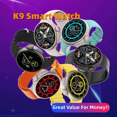 New K9 Smart Watch 1.39 Round Screen Encoder True Screw Clip Wireless Charging NFC Offline And Payment Function - ProTrendyz
