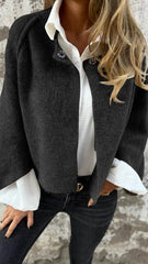 Women's Batwing Sleeve Cardigan Autumn And Winter Loose Short Cashmere Long Sleeve Coat - ProTrendyz
