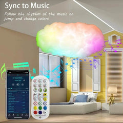 USB Cloud Light APP Control Music Synchronization 3D RGBIC Ambient Light Lightning Simulation Clouds Bedroom Room Light - ProTrendyz