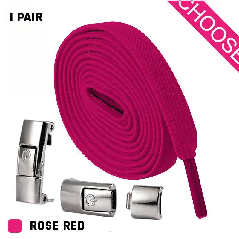 Press Lock Shoelaces Without Ties Elastic Laces Sneaker 8MM Widened Flat No Tie Shoe Laces Kids Shoelace For Shoes - ProTrendyz