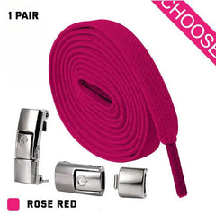 Press Lock Shoelaces Without Ties Elastic Laces Sneaker 8MM Widened Flat No Tie Shoe Laces Kids Shoelace For Shoes - ProTrendyz