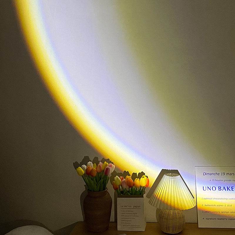 INS USB Moon Lamp LED Rainbow Neon Night Sunset Light Projector Photography Wall Atmosphere Lighting For Bedroom Home Decor - ProTrendyz