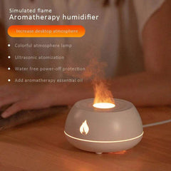Flame Humidifier Aromatherapy Diffuser 7 Colors Light Home Air Humidifier 130ML USB Room Fragrance Essential Oil Diffuser Dry Nose - ProTrendyz
