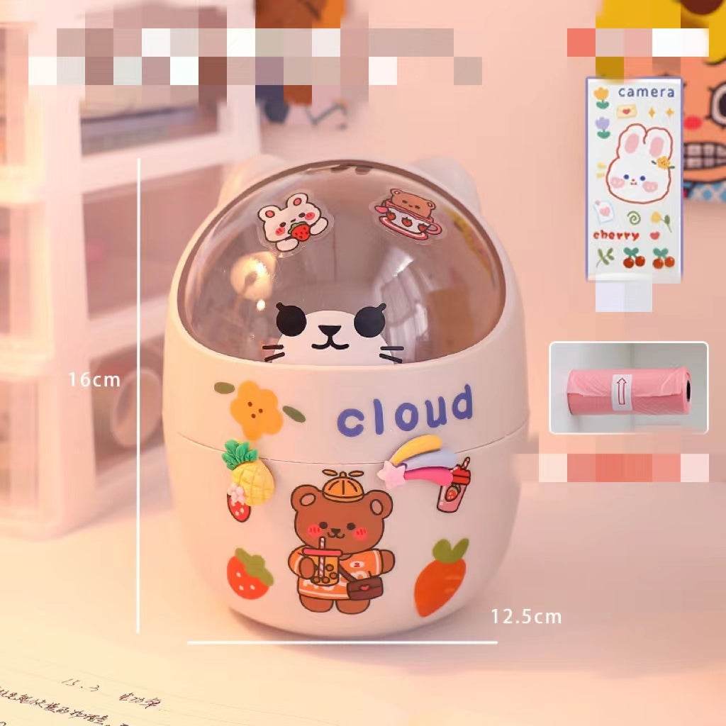 Desktop Trash Can Desk Organizer Bucket Office Mini Bear Trash Can - ProTrendyz