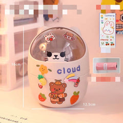 Desktop Trash Can Desk Organizer Bucket Office Mini Bear Trash Can - ProTrendyz