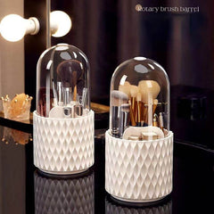 360 Rotating Large Capacity Transparent Makeup Brush Storage Pen Holder Acrylic Dust With Lid Desktop Cosmetic Storage Box - ProTrendyz