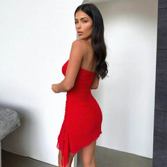 Y2K Tube-top Split Dress Summer Ins Fashion Backless Short Dresses For Women US - ProTrendyz