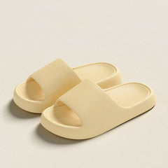 Solid Thick-soled Home Slippers Summer Non-slip Floor Bathroom Slipper For Women Men's House Shoes - ProTrendyz