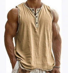 Men's Pure Cotton Sleeveless Fitness Casual Trendy Tank Top