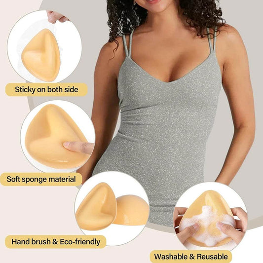 Double Sided Adhesive Sticky Bra Inserts Push Up Thick Sponge Breast Lift Pads Women Swimsuit Bikini Cup Enhancer - ProTrendyz