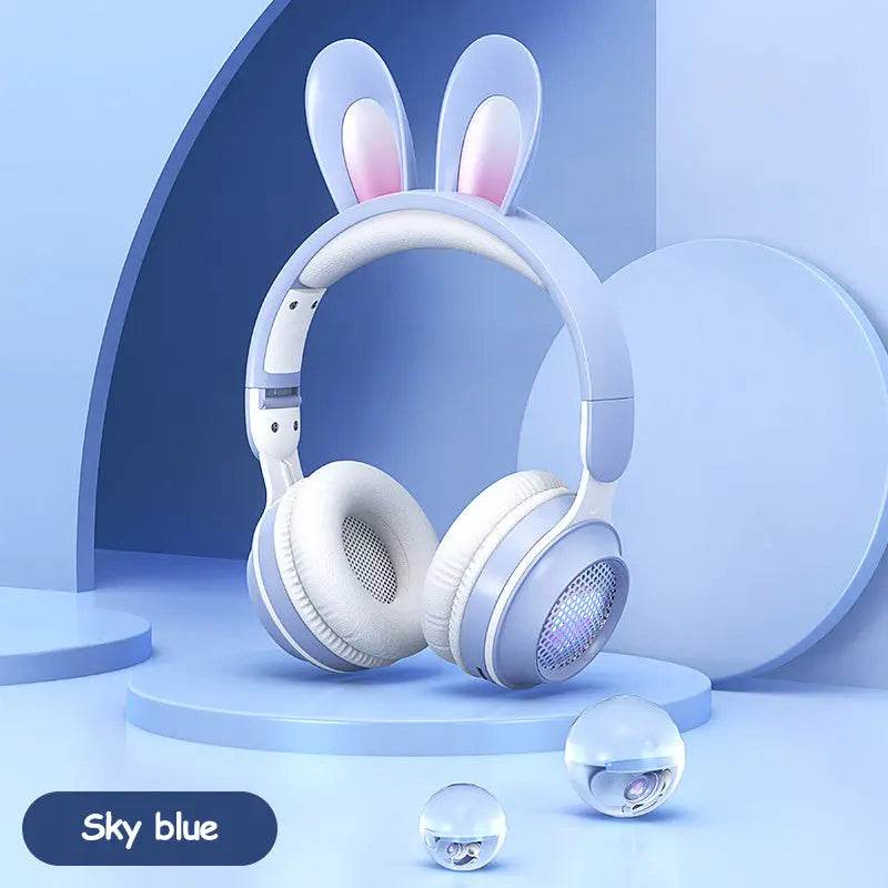 Rabbit Ear Headphones Wireless Luminous Extendable Wheat Headphones Cute Kawaii - ProTrendyz