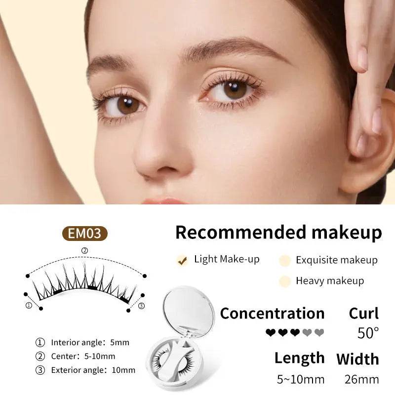 Magnetic False Eyelashes Integrated Storage Box Glue-free Magnet False Eyelashes Natural Makeup Tools With Applicater - ProTrendyz