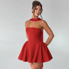 Sexy Tube Top Dress With Back Zipper Design Ins Fashion Short Dress For Party Clothing Women - ProTrendyz