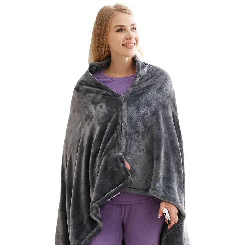 Winter Flannel Heated Blanket Cold Protection Body Warmer Usb Heated Warm Shawl Electric Heated Plush Blanket - ProTrendyz