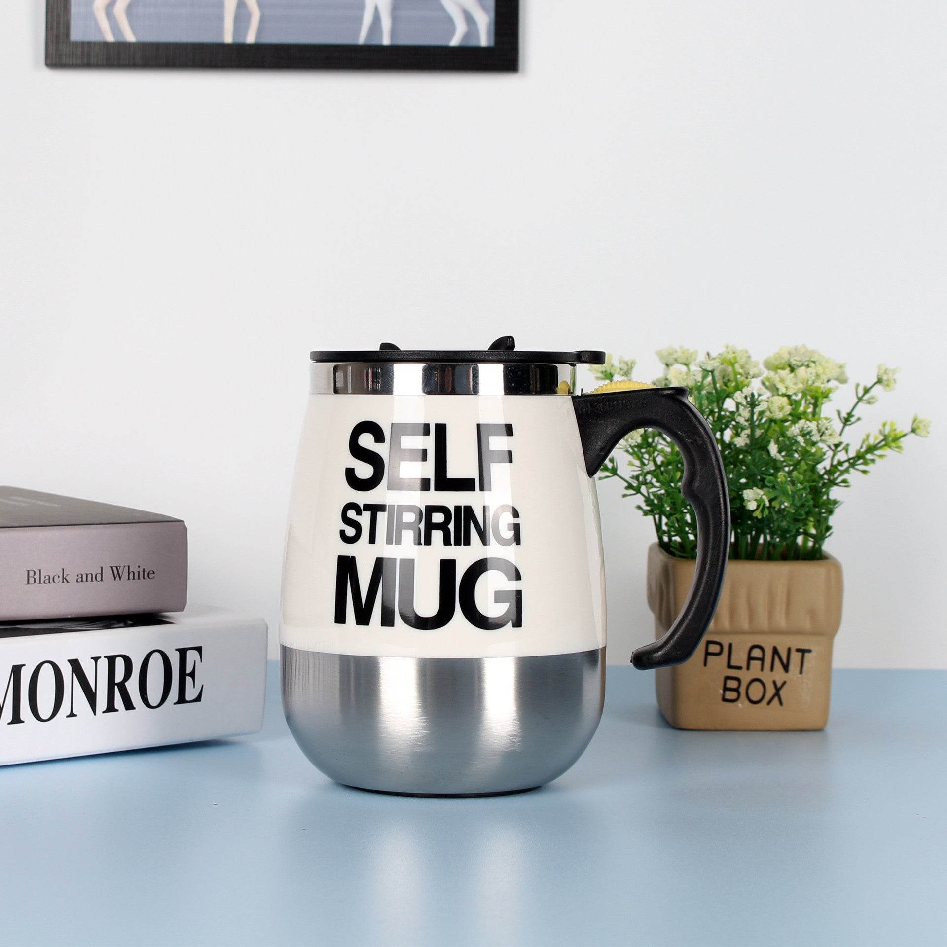 Electric Self Stirring Coffee Mug Cup Stainless Steel Automatic Self Mixing & Spinning Home Office Travel Mixer Milk Whisk Cup - ProTrendyz
