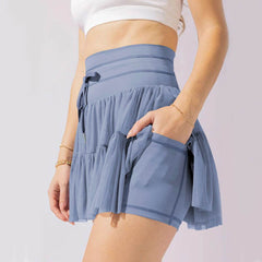 High Waist Dress Lace-up Sports Skirt With Anti-exposure Safety Pants Summer Fashion Pleated Skirt Womens Clothing - ProTrendyz