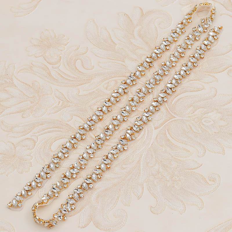Rhinestone Applique Wedding Dress Waist Jewelry - ProTrendyz