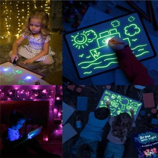 Educational Toy Drawing Pad 3D Magic 8 Light Effects Puzzle Board Sketchpad US - ProTrendyz