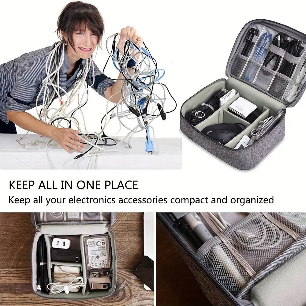 Electronics Organizer Travel Cable Organizer Bag Waterproof Portable Digital Storage Bag Electronic Accessories Case Cable Charger Organizer Case - ProTrendyz