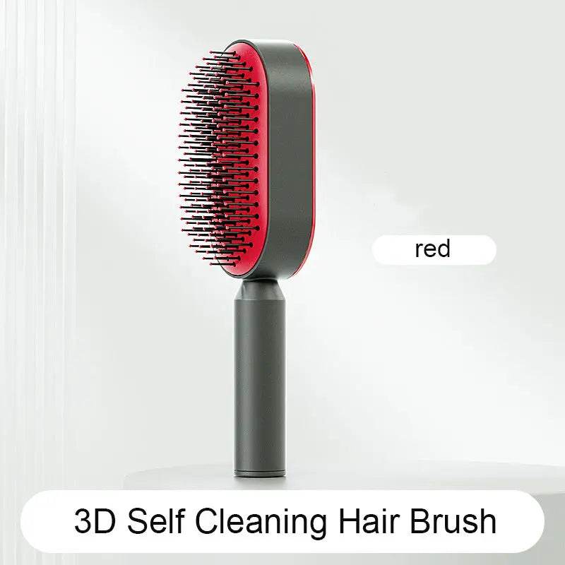 Self Cleaning Hair Brush For Women One-key Cleaning Hair Loss Airbag Massage Scalp Comb Anti-Static Hairbrush - ProTrendyz