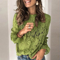 Hollow lace shirt womens clothing - ProTrendyz