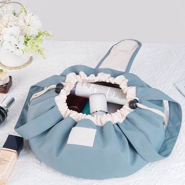 Barrel Drawstring Makeup Bag Large Capacity Women's Cosmetic Bag Toiletries Organizer Pouch Lady Travel Storage Case - ProTrendyz