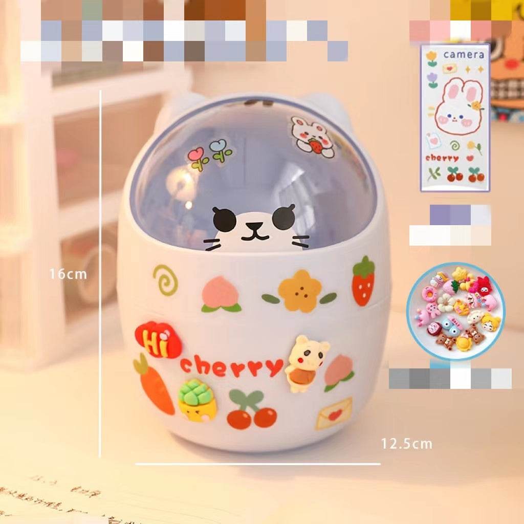 Desktop Trash Can Desk Organizer Bucket Office Mini Bear Trash Can - ProTrendyz