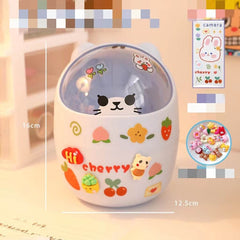 Desktop Trash Can Desk Organizer Bucket Office Mini Bear Trash Can - ProTrendyz