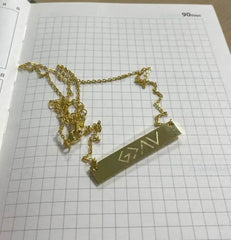 European And American Fashion One Word Horizontal Bar Pendant Necklace US - ProTrendyz