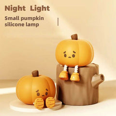 Home Decor Halloween Pumpkin Night Light Cute Soft Silicone Lamp Touch Dimmable Rechargeable Bedside Decor Light Kids Gifts Halloween Decorations - ProTrendyz