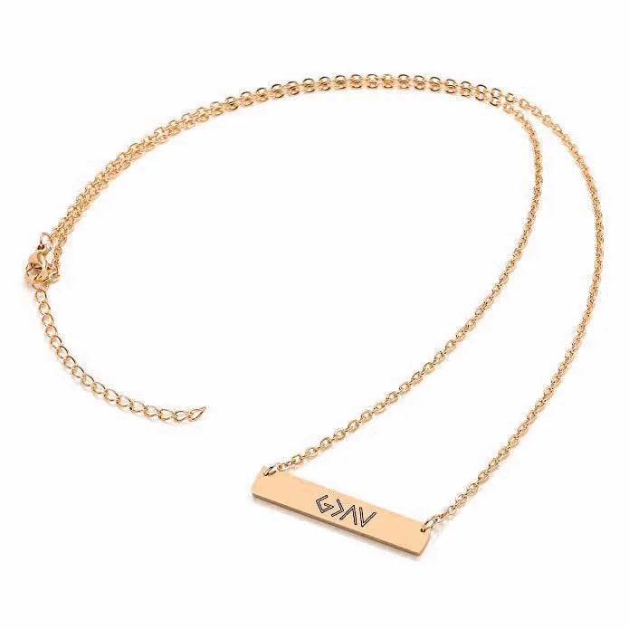 European And American Fashion One Word Horizontal Bar Pendant Necklace US - ProTrendyz