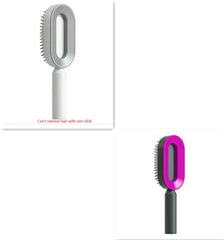 Self Cleaning Hair Brush For Women One-key Cleaning Hair Loss Airbag Massage Scalp Comb Anti-Static Hairbrush - ProTrendyz