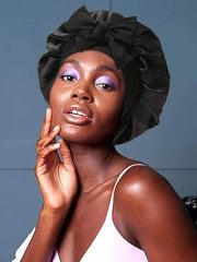 New Silk Bonnet For Sleeping Women Satin Bonnet Hair Bonnet Night Sleep Cap Scarf Wrap For Curly Hair With Tie Band For Curly Hair - ProTrendyz