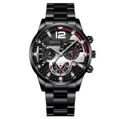 2pcs Men's New Popular Steel Strip Fashion Business Three Eye Quartz Watch Bracelet Set Valentine's Day Gifts - ProTrendyz